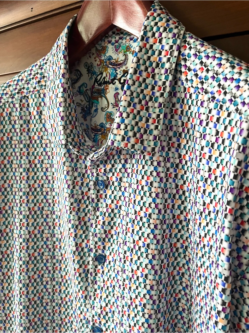 Robert Graham Multi-Color Knit Short Sleeve Shirt 4XL - Picture 10 of 10